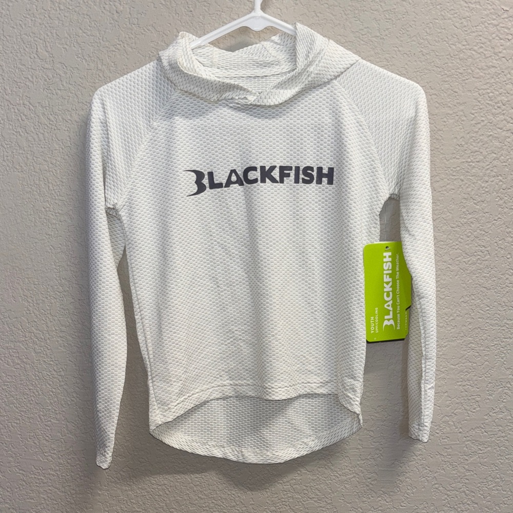 Youth Blackfish Guide Long Sleeve Shirt w/Hood (White) - Multiple Sizes!